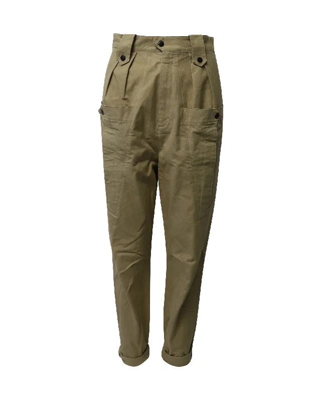 Isabel Marant Cargo Pants in Brown Cotton