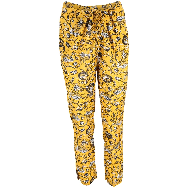 Isabel Marant Etoile Paisley Print Lounge Pants in Yellow Cotton