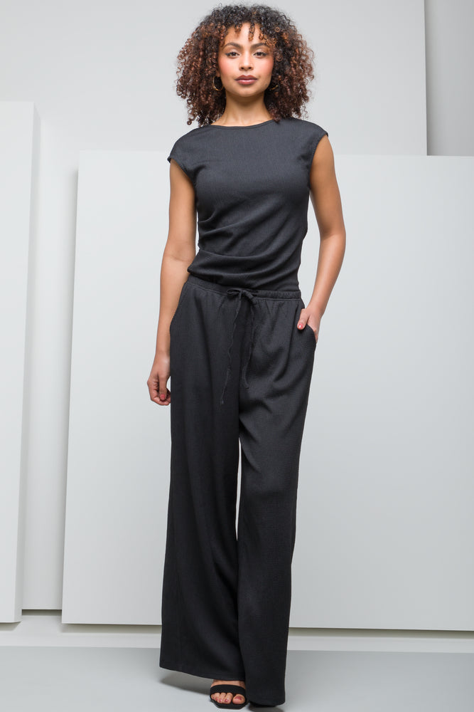 Knit Wide Leg Pant Black