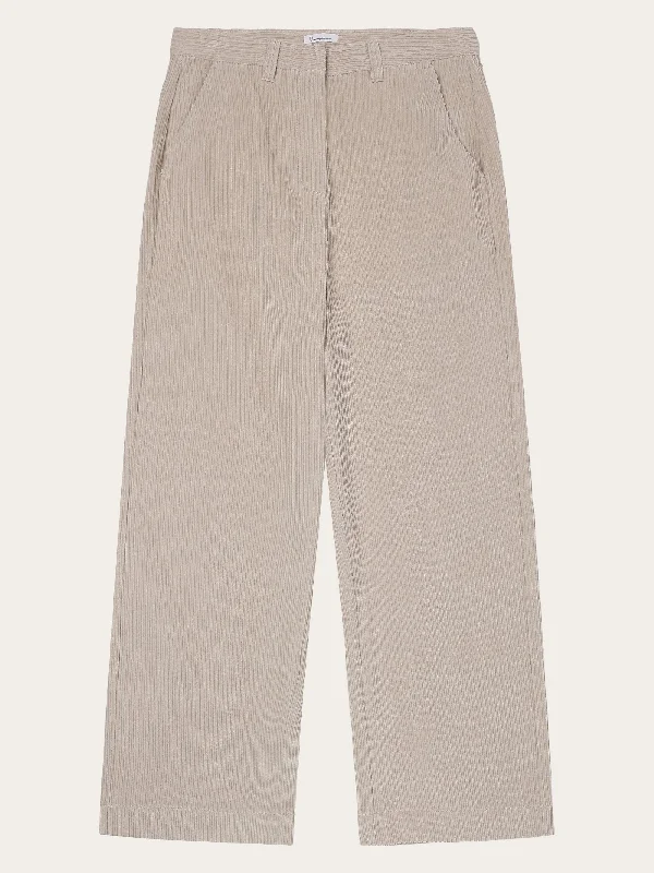 POSEY wide high-rise irregular corduroy pant - GOTS/Vegan - Light feather gray